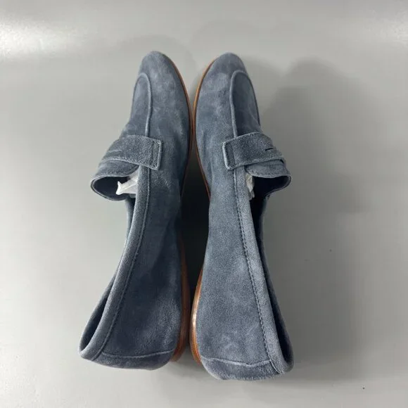 Authentic Brunello Cucinelli Ashy Blue Suede Flats, Size 36
